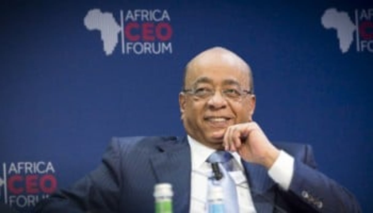 MO Ibrahim, lors du Africa CEO Forum 2014, à Genève. © Eric Larrayadieu/Africa CEO Forum