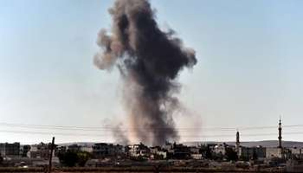 La ville syrienne de Kobané après des frappes aériennes, le 7 octobre 2014. © AFP