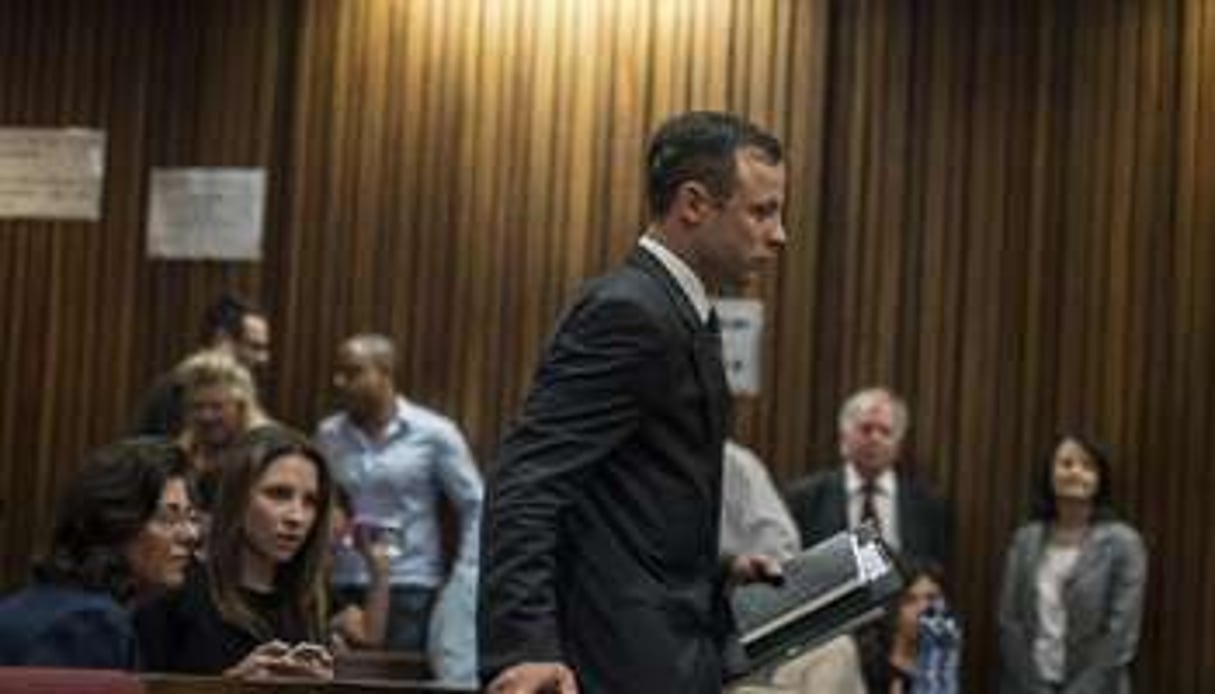 L’athlète paralympique sud-africain Oscar Pistorius, le 15 octobre 2014 au tribunal de Pretoria. © AFP