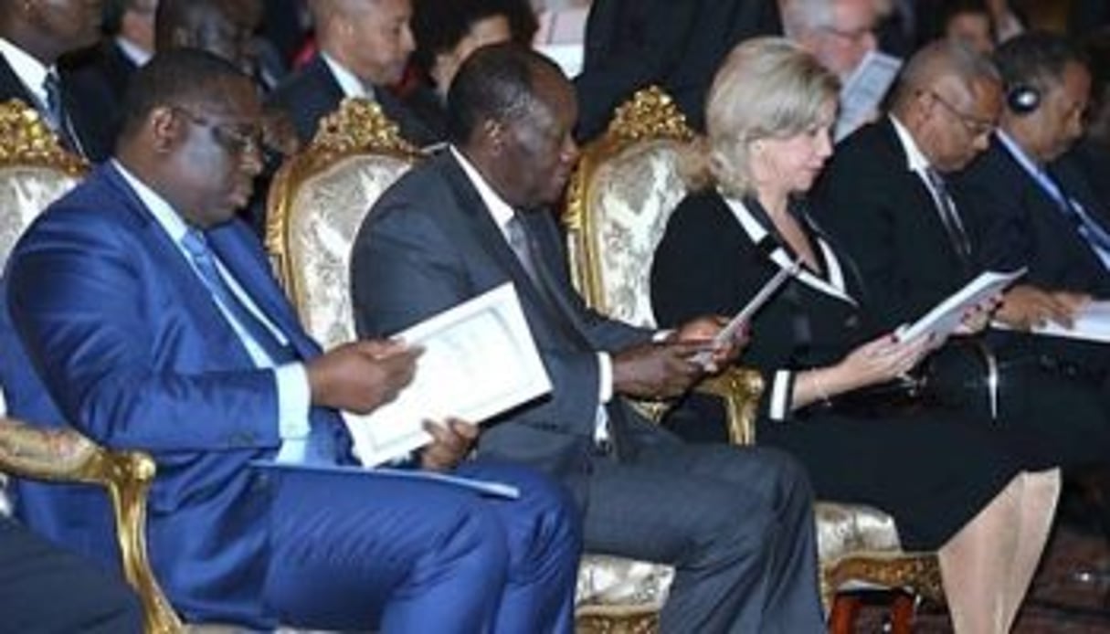Le président sénégalais Macky Sall et son homologue l’Ivoirien Alassane Ouattara se sont déplacés à Marrakech pour la 9e édition du Forum africain pour le développement. © Presidence.ci