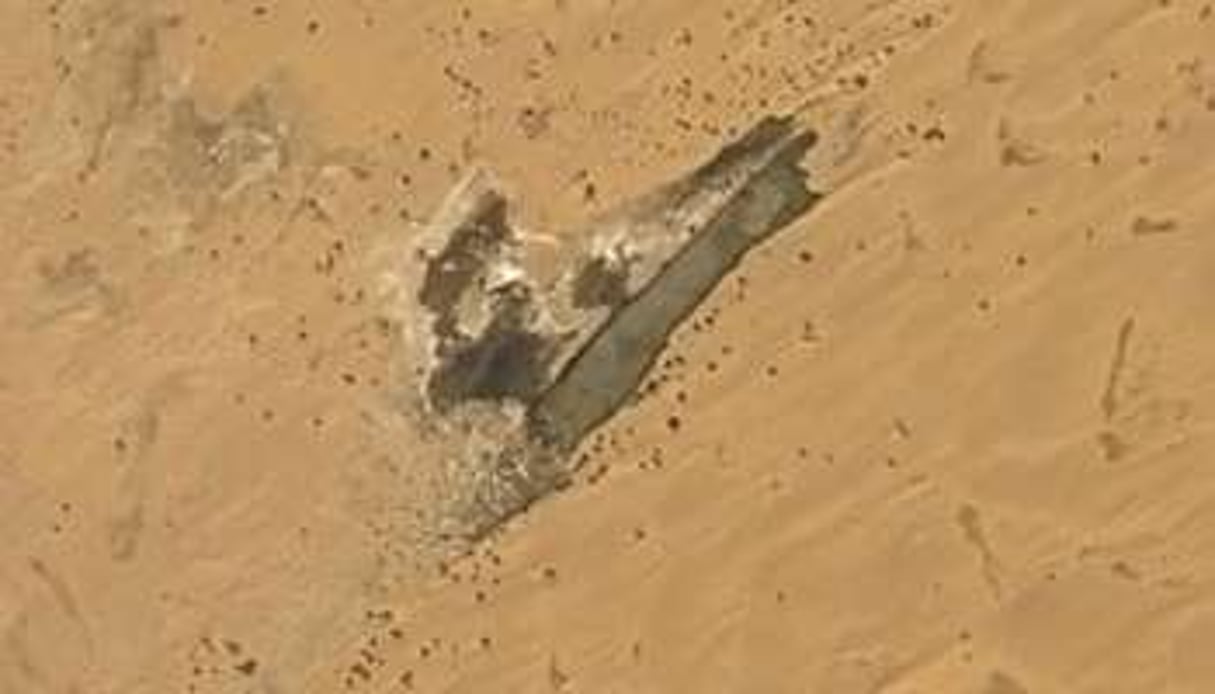 Vue satellitaire de ce qu’il reste aujourd’hui de la base de Ouadi Doum. © Capture d’écran / Google map