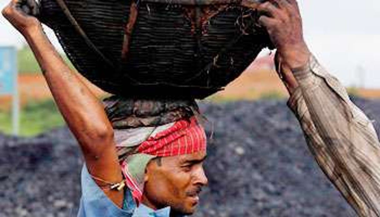 Des employés de la mine de Khliehriat, dans le nord-est du pays © Anupam Nath/AP/SIPA