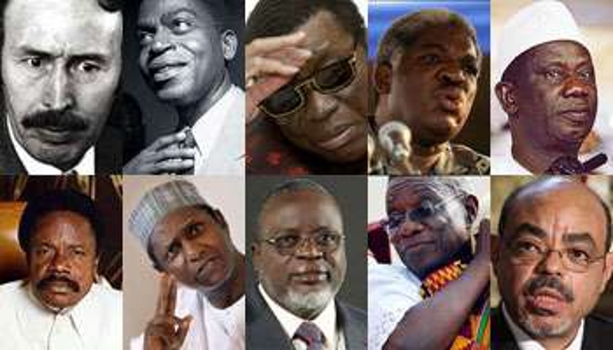 Dix chefs d’États africains morts de maladie au pouvoir. © AFP/Montage JA