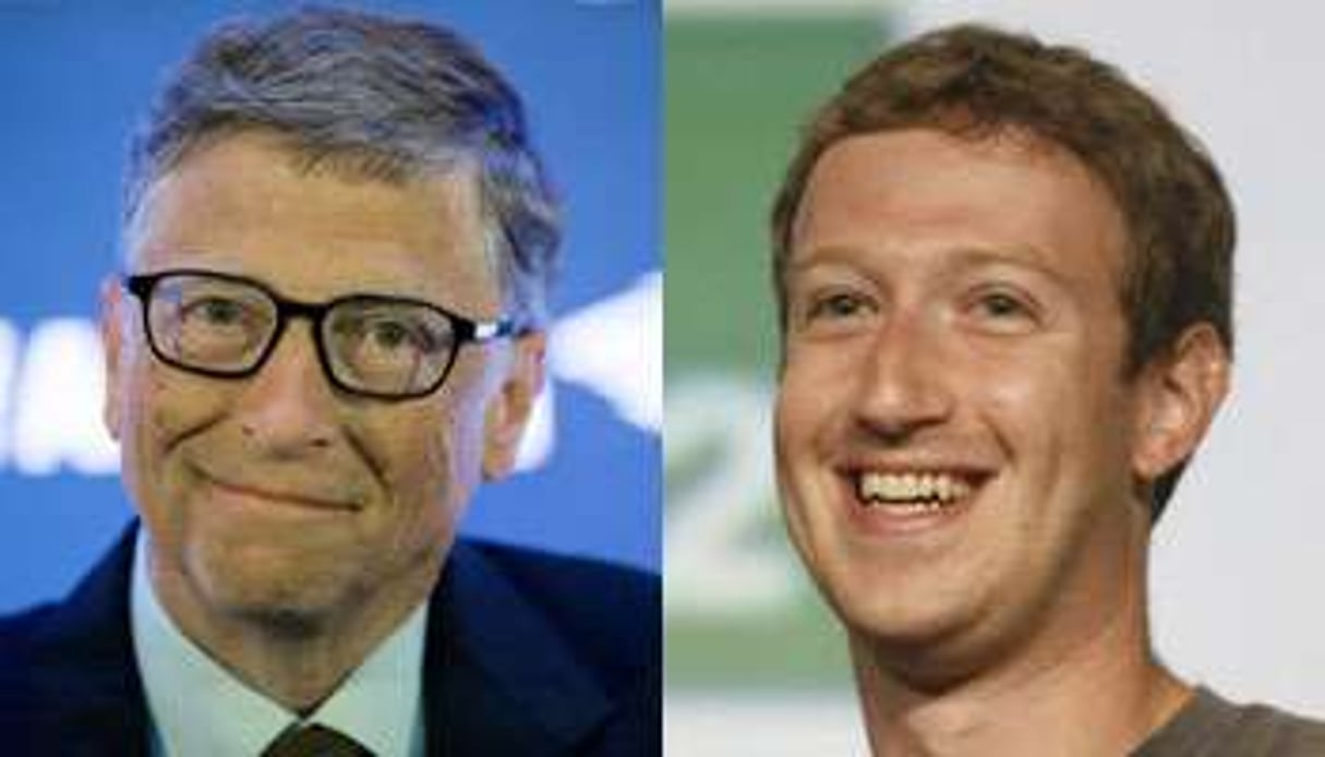 Bill Gates et Marc Zuckerberg ont donné 75 millions de dollars. © KIMIHIRO HOSHINO et JIM WATSON / AFP