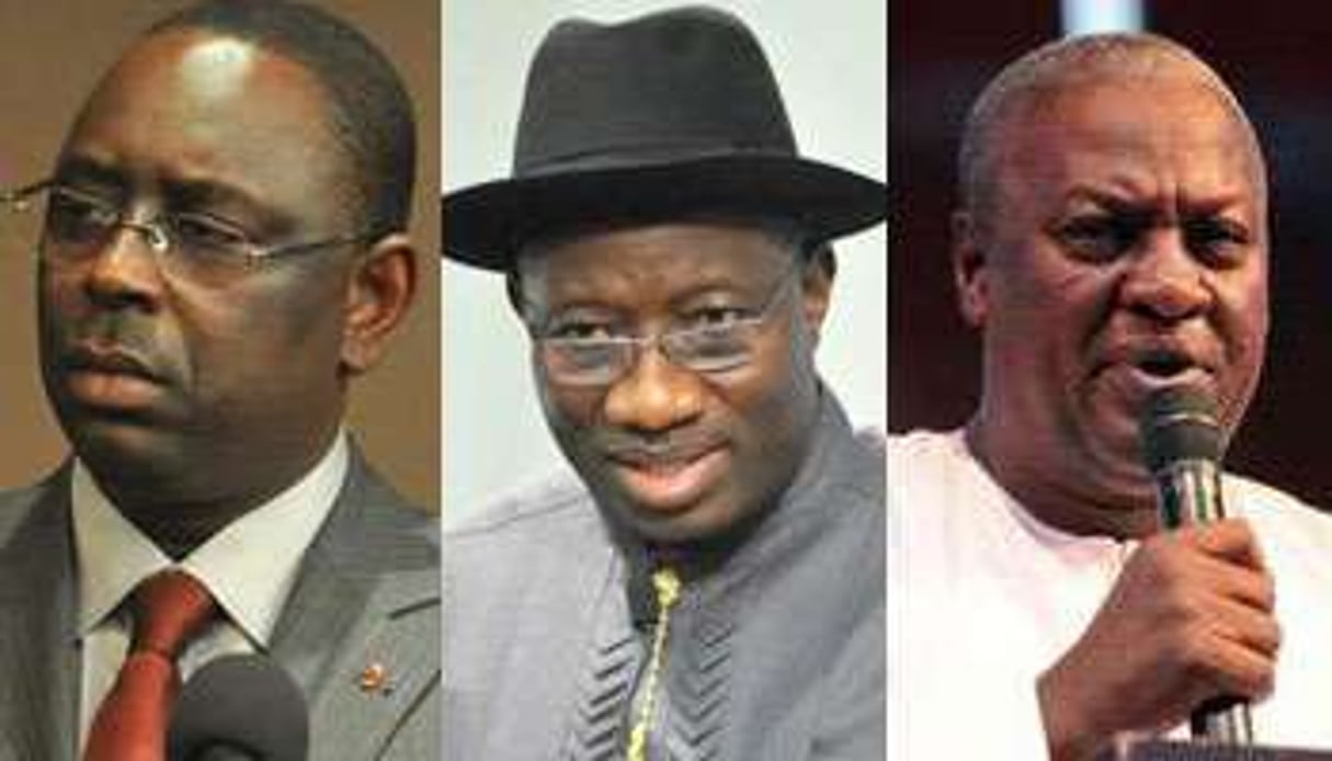 Macky Sall, Goodluck Jonathan et John Dramani Mahama. © AFP