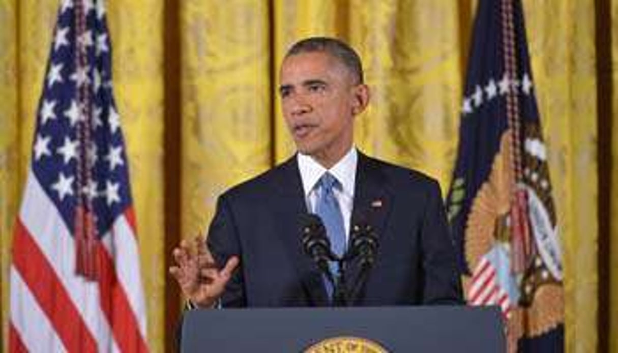 Barack Obama lors d’une conférence de presse à la Maison blanche, le 5 novembre 2014. © AFP