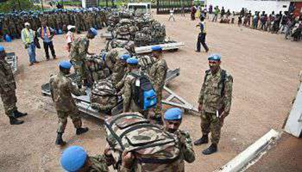 Des soldats pakistanais de la force de l’ONU en Centrafrique arrivent à Bangui le 11 septembre. © AFP