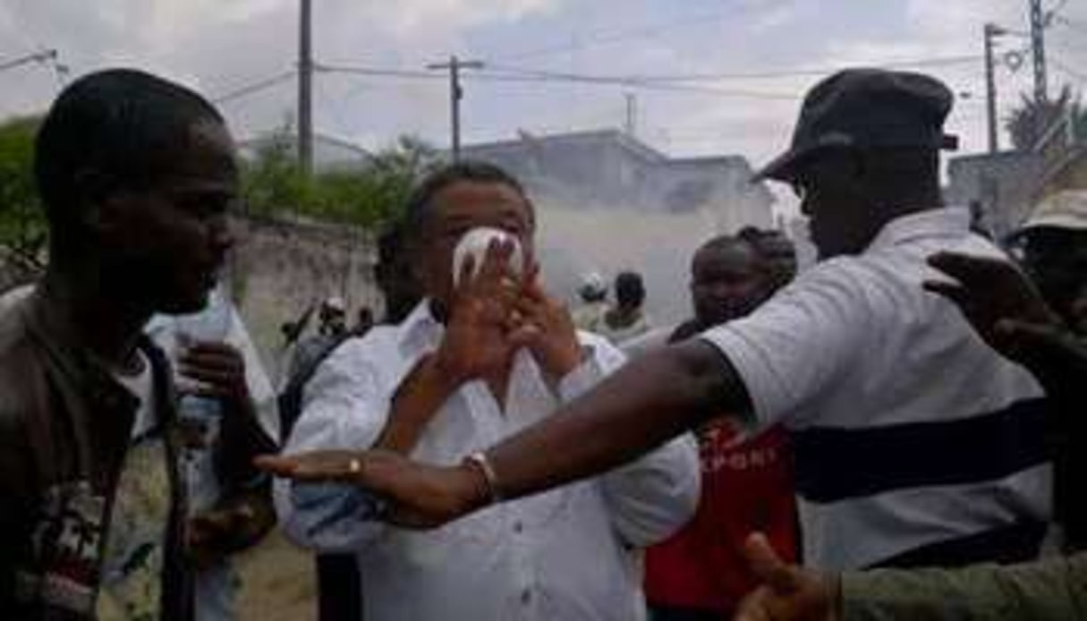 Jean Ping pendant la manifestation de l’opposition gabonaise, le 13 novembre à Libreville. © DR