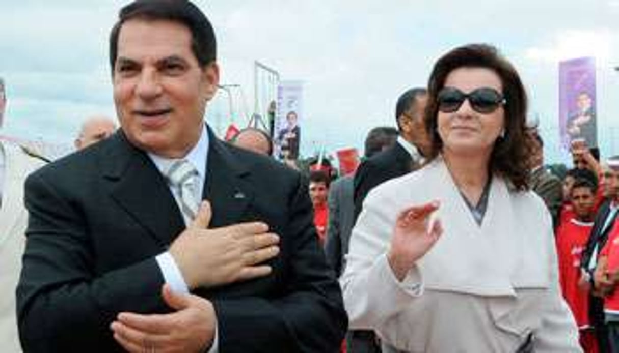 L’ex-couple présidentiel tunisien, en octobre 2009 à Tunis. © Fethi Belaid/AFP