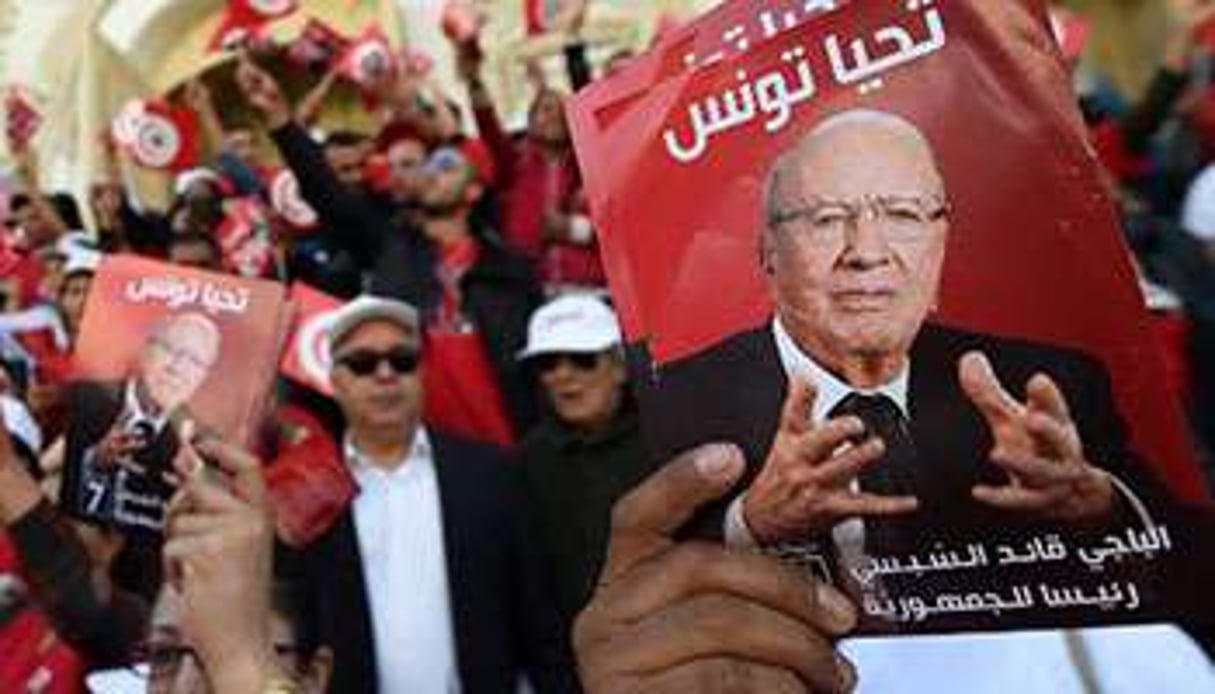 es partisans de Béji Caïd Essebsi à Tunis, le 21 novembre 2014. © AFP
