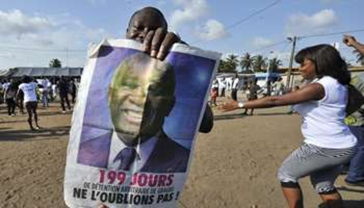 Un meeting pro-Gbagbo, à Abdijan, en 2012. © AFP
