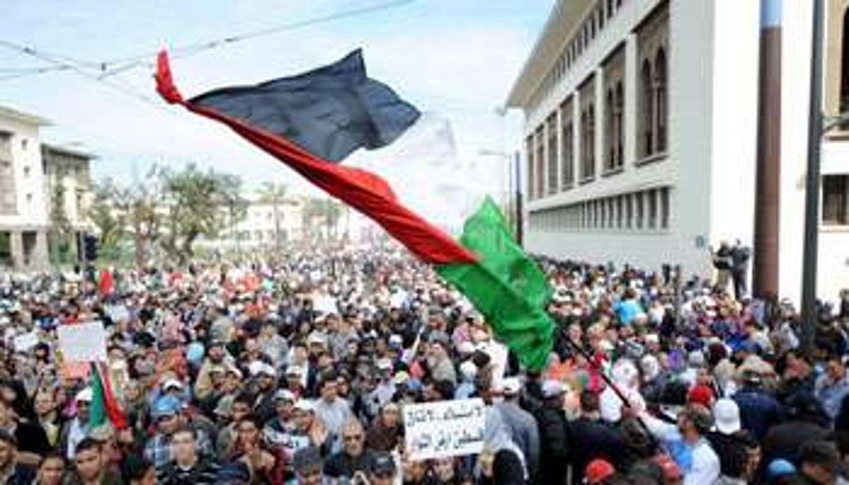 Manifestation de soutien à la Palestine au Maroc. © AFP