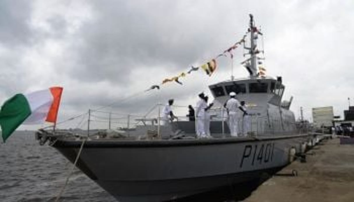 L’arraisonnement des embarcations chinoises a été réalisé par le patrouilleur ‘Émergence’, réceptionné par la Côte d’Ivoire en août 2014. © David Zamblé/Présidence de la RCI