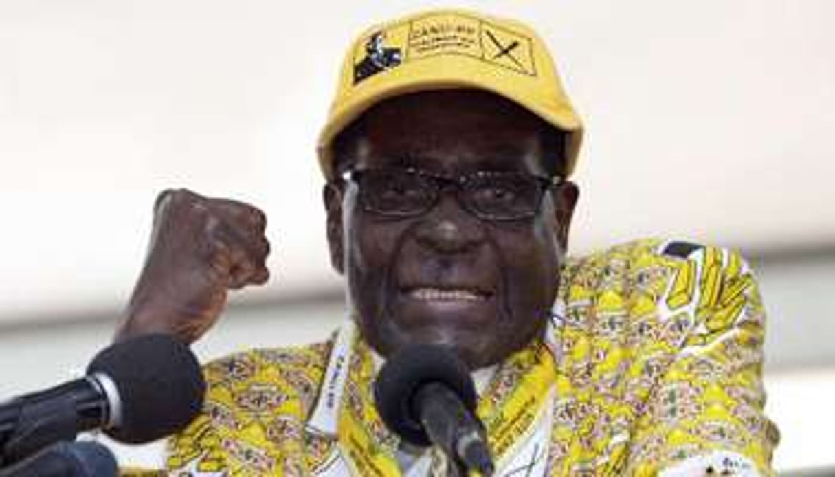 Robert Mugabe au congrès de la Zanu-PF, son parti, le 4 décembre 2004 à Harare. © AFP