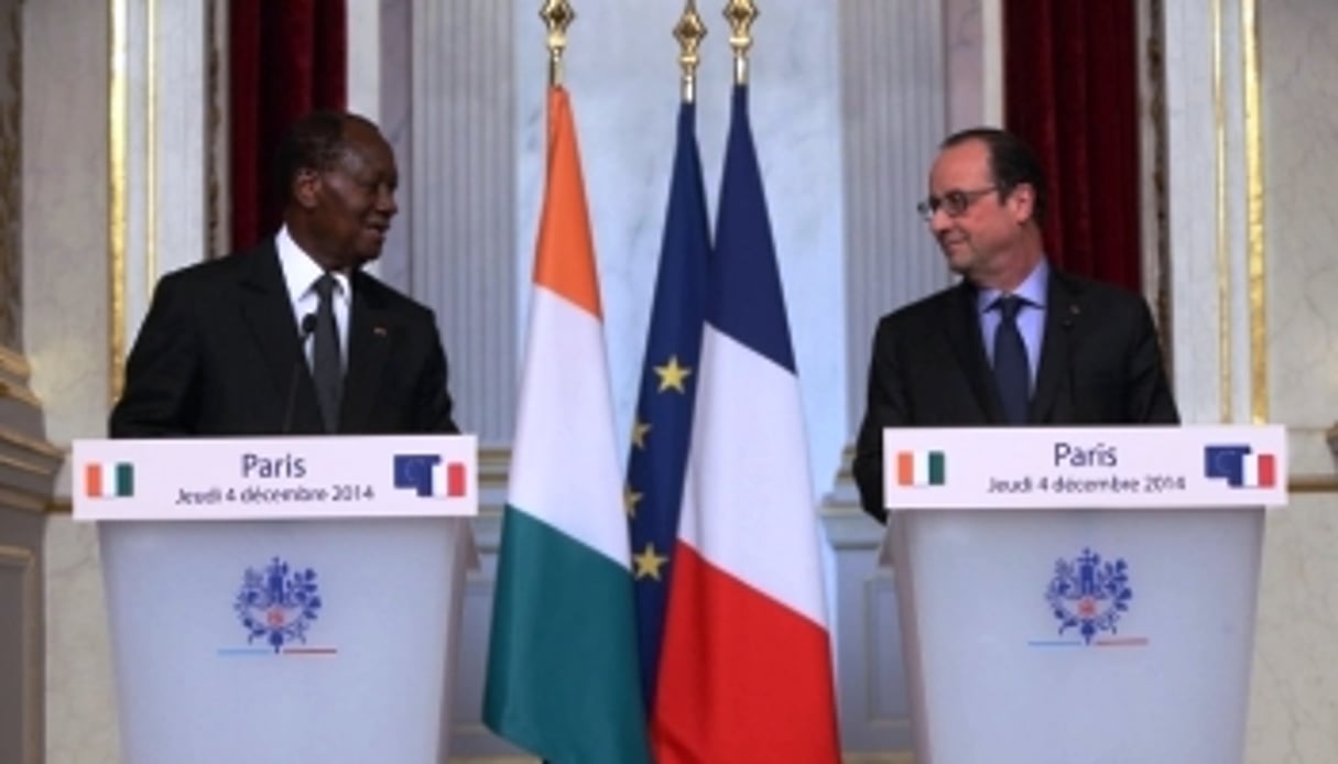 Le président ivoirien Alassane Ouattara a été reçu à l’Élysée le 4 décembre 2014. © P. Segrette/Présidence de la République française