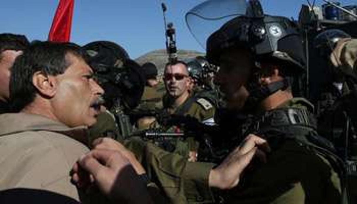 Ziad Abou Eïn pendant les heurts avec l’armée israélienne, le 10 décembre, près de Ramallah. © DR