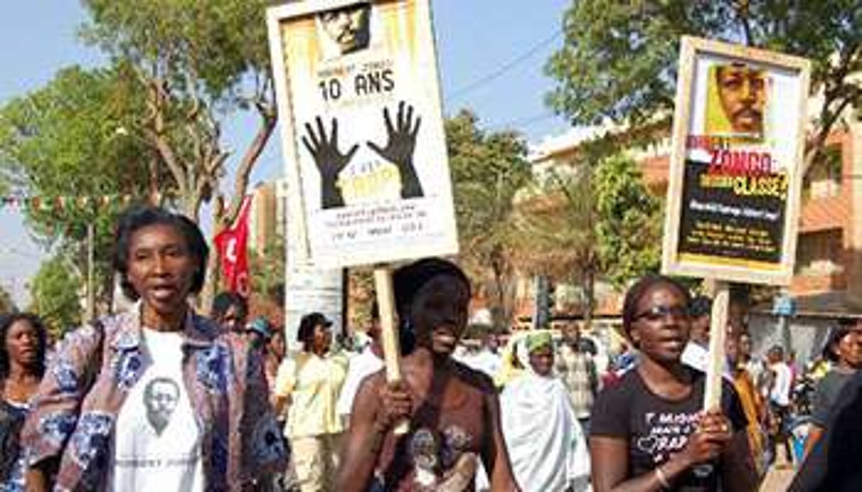 Manifestation le 13 décembre 2008 à Ouagadougou en hommage à Norbert Zongo. © AFP
