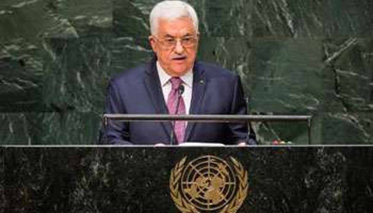 Mahmoud Abbas à la tribune de l’ONU, le 26 septembre 2014. © AFP