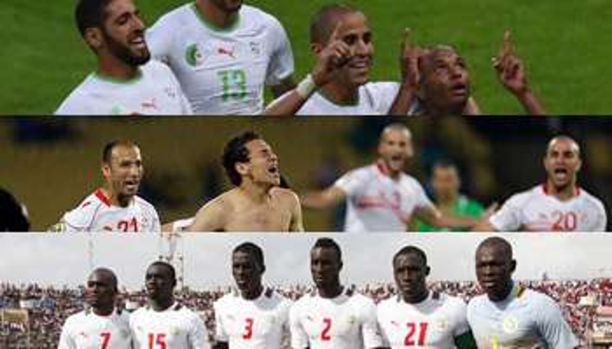 Algérie, Tunisie et Sénégal dominent sans conteste la planète football africaine en 2014. © AFP/Montage J.A.