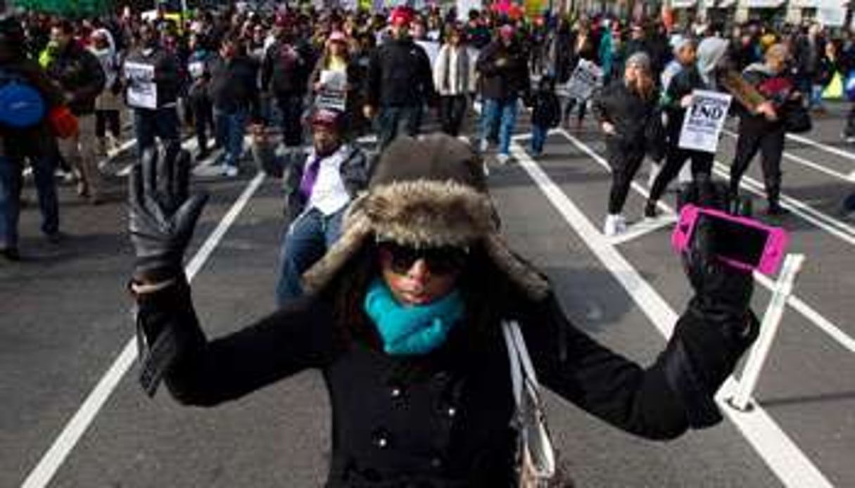 Une manifestation sur Pennsylvania Avenue, le 13 décembre à Washington. © Jose Luis Magana/AP/SIPA