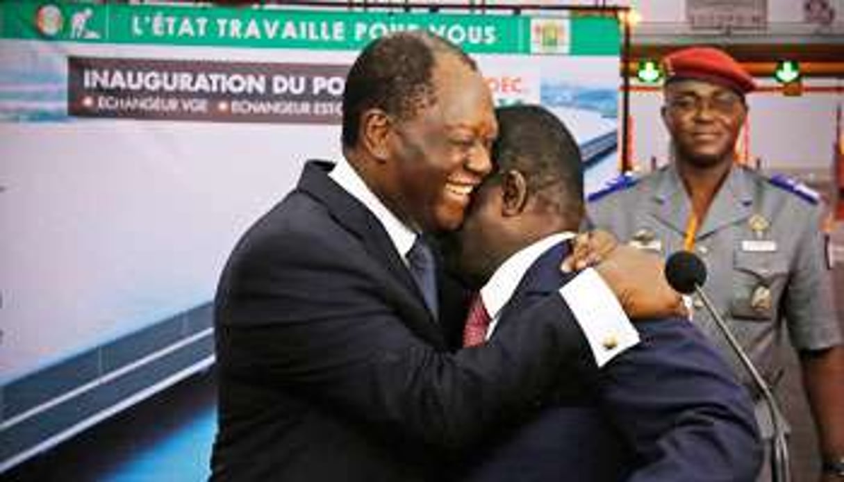 Alassane Ouattara et Henri Konan Bédié, le 16 décembre 2014, à Abidjan. © Thierry Gouegnon/Reuters