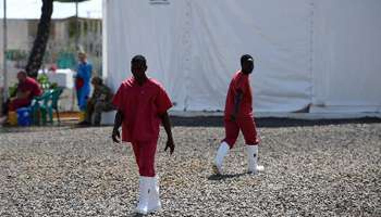 Centre de traitement d’Ebola à Kerry town en Sierra Leone. © AFP
