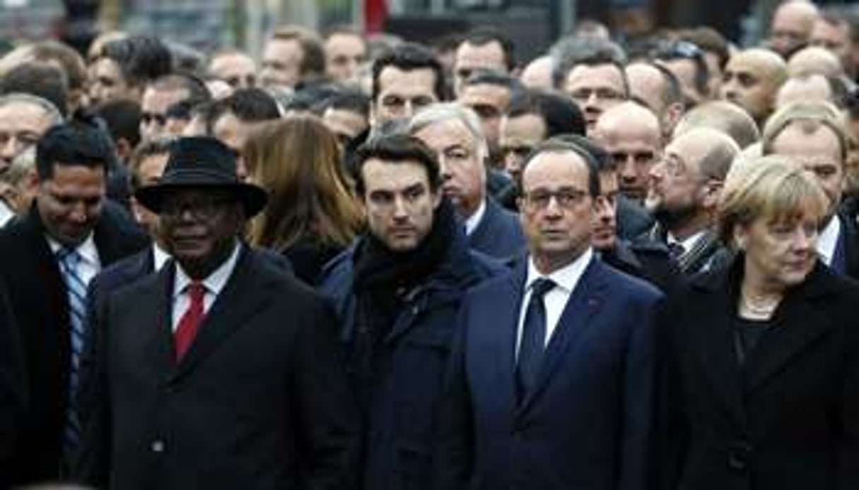 IBK, François HOllande et Angela Merkel, le 11 janvier 2015 à Paris. © AFP