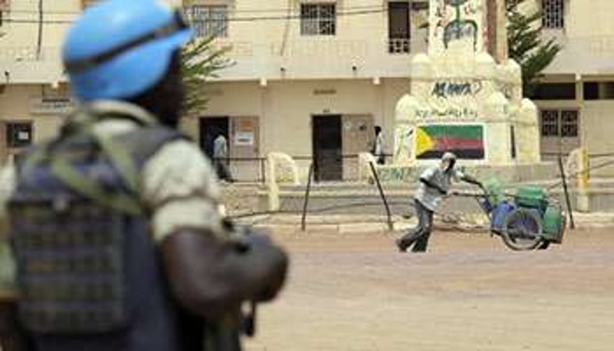 Un Casque bleu de la Minusma à Kidal, le 27 juillet 2013. © AFP