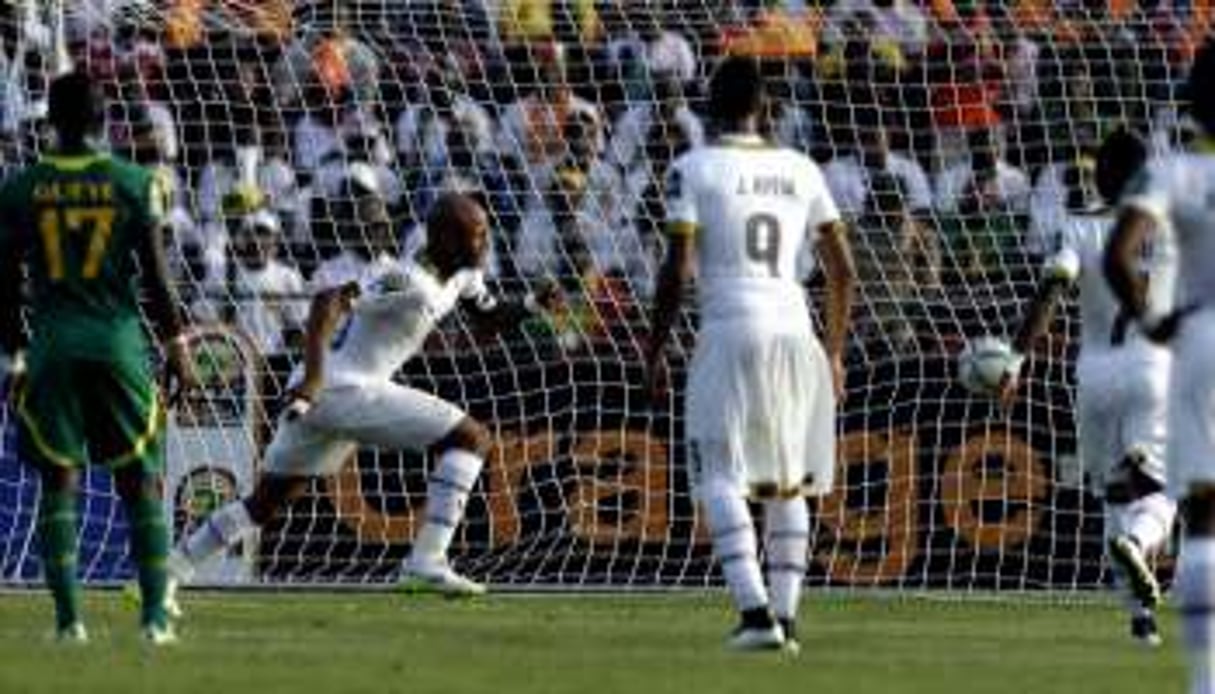 André Ayew a ouvert le score sur penalty face au Sénégal. © Photo AP.