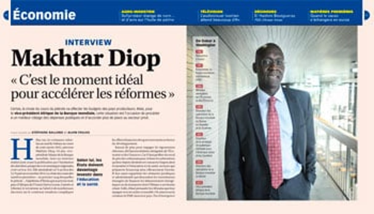 Makhtar Diop est le vice-président Afrique de la Banque mondiale depuis 2012. © Vincent Fournier/JA