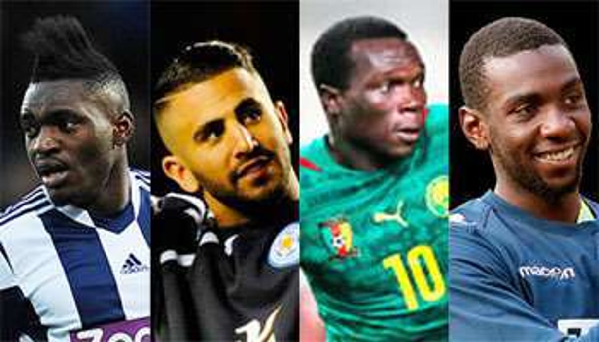 Bifouma, Mahrez, Aboubakar et Bolasie. © Afp ; Sipa