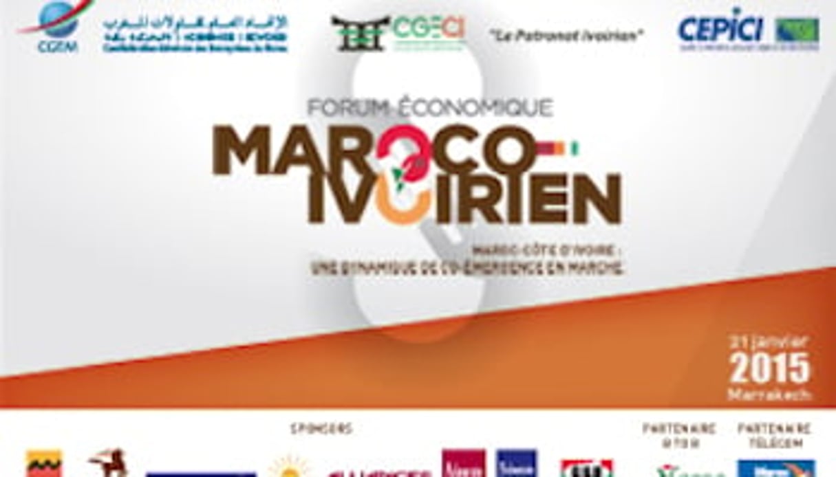 L’affiche du Forum Maroco-Ivoirien qui s’est tenu le 21 janvier 2015. © CGEM