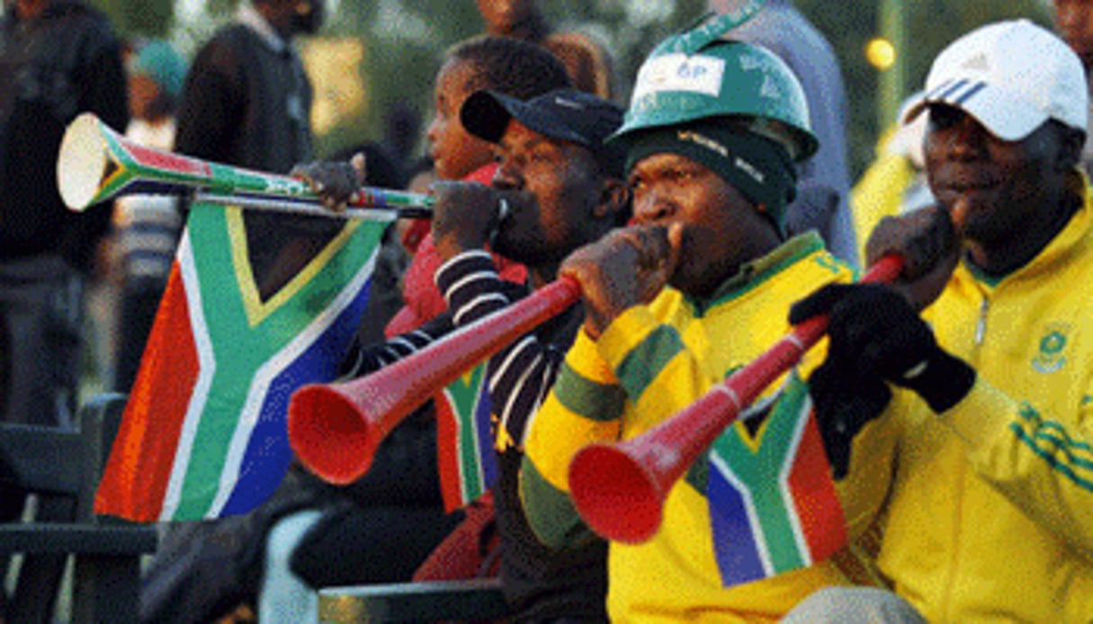 Les fans sud-africains attendent beaucoup de leur équipe lors de cette CAN. © Ricardo Mazalan/AP/SIPA