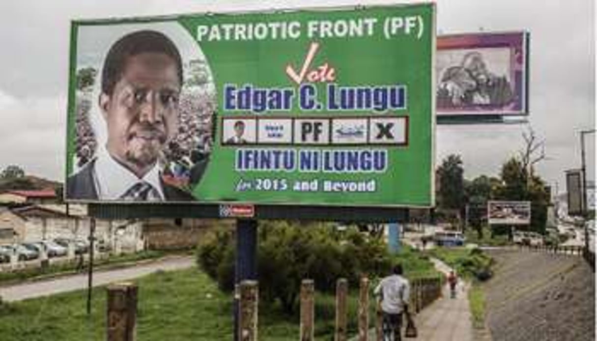 Portrait d’Edgar Lungu, à Lusaka. © Gianluigi Guerci/AFP