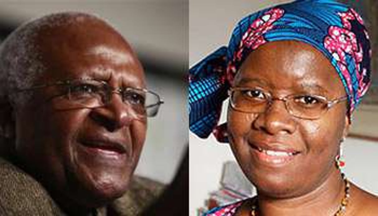 Desmond Tutu et Nyaradzayi Gumbonzvanda. © Reuters/DR/Montage J.A.