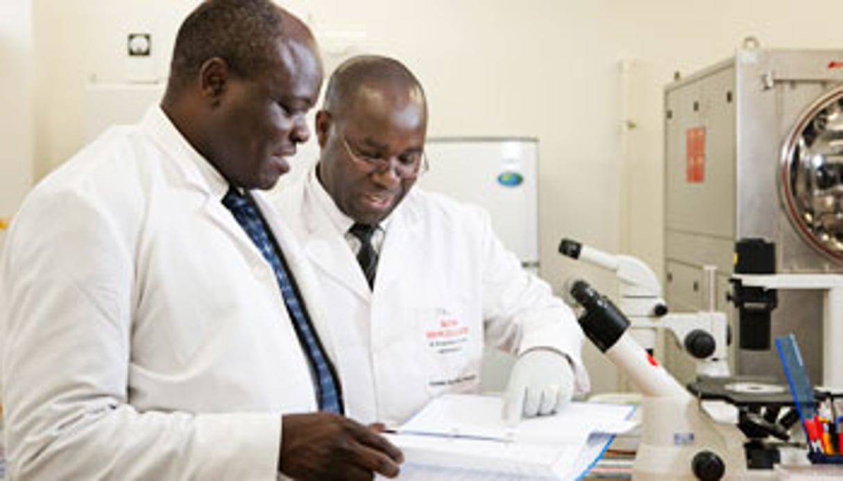 Chercheur du groupe pharmaceutique Novartis travaillant sur la malaria, à Nairobi. © Novartis