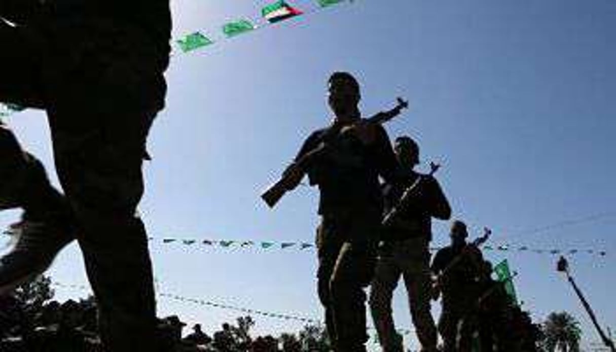 Des soldats du Hamas s’entraînent à Khan Yunis dans la bande Gaza, le 29 janvier 2015. © AFP