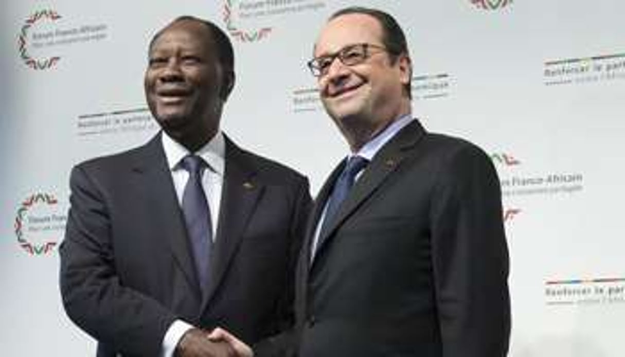Le président François Hollande et son homologue ivoirien Alassane Ouattara. © AFP