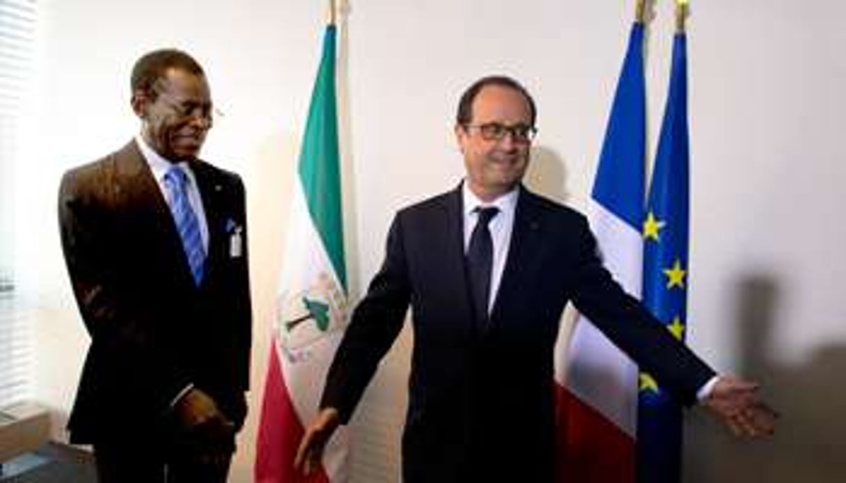 Avec le président François Hollande, à l’ONU, à New York, en septembre 2014. © Alain Jocard/AFP
