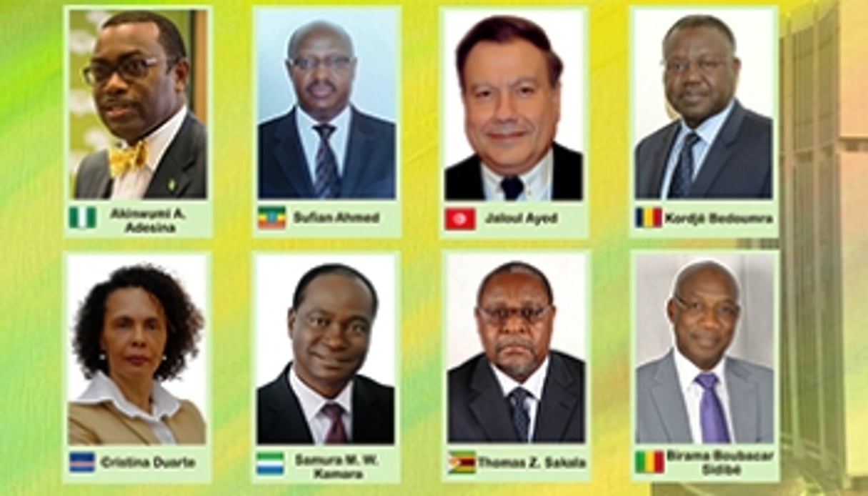 Les 8 candidats à la succession de Donald Kaberuka au poste de président de la Banque africaine de développement. © BAD