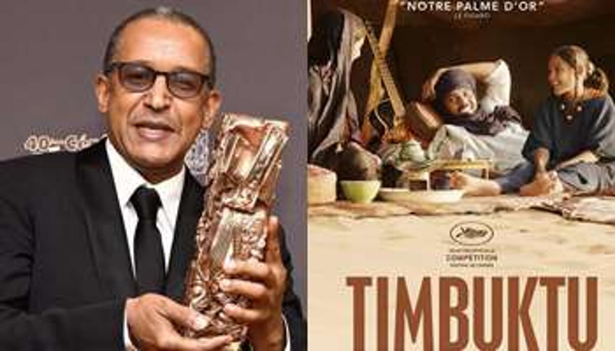 Le réalisateur franco-mauritanien Abderrahmane Sissako et son César du meilleur réalisateur. © Montage / J.A.