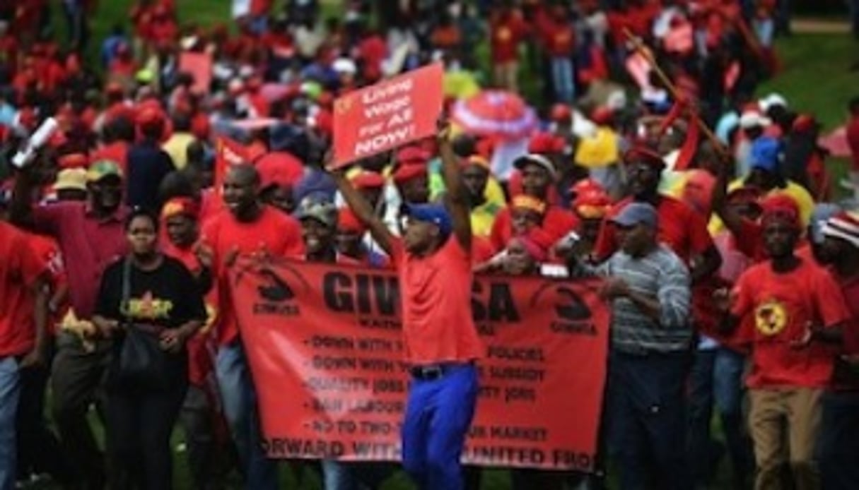 En 2014, l’Afrique du Sud a été secouée par de nombreuses grèves dans les mines et l’industrie métallurgique. © AFP
