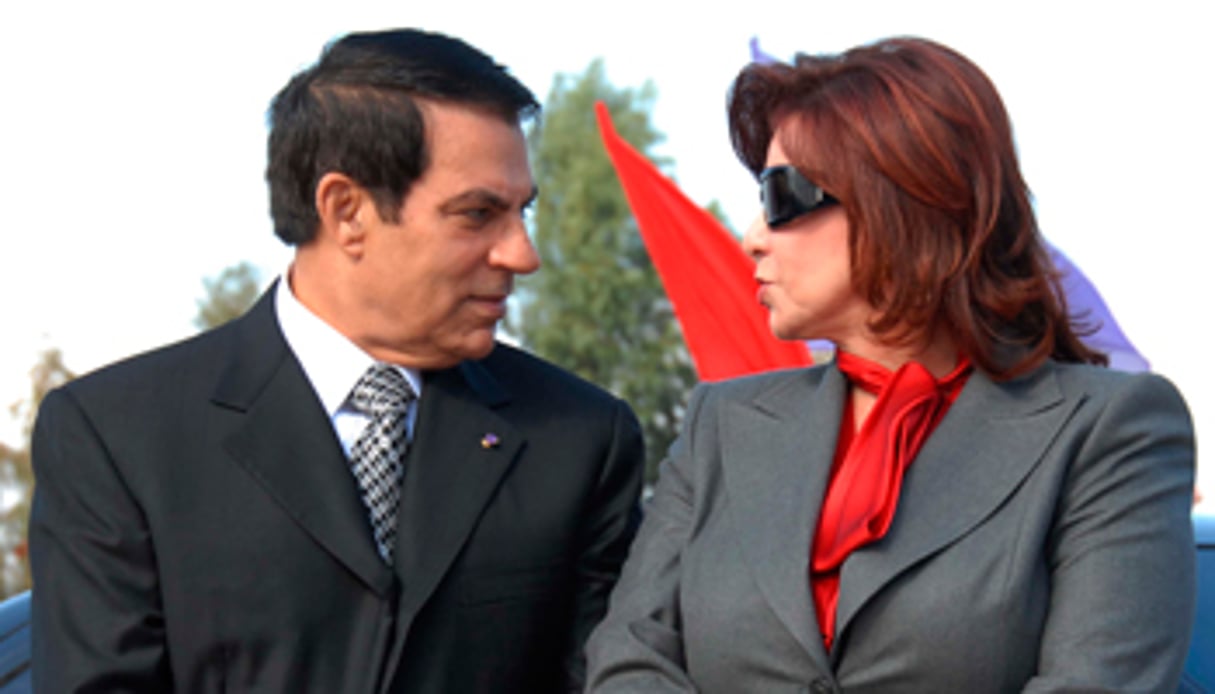 L’ex-président Ben Ali, et son épouse Leïla, le 7 novembre 2007 à Radès. © Hassene Dridi/AP/Sipa Press