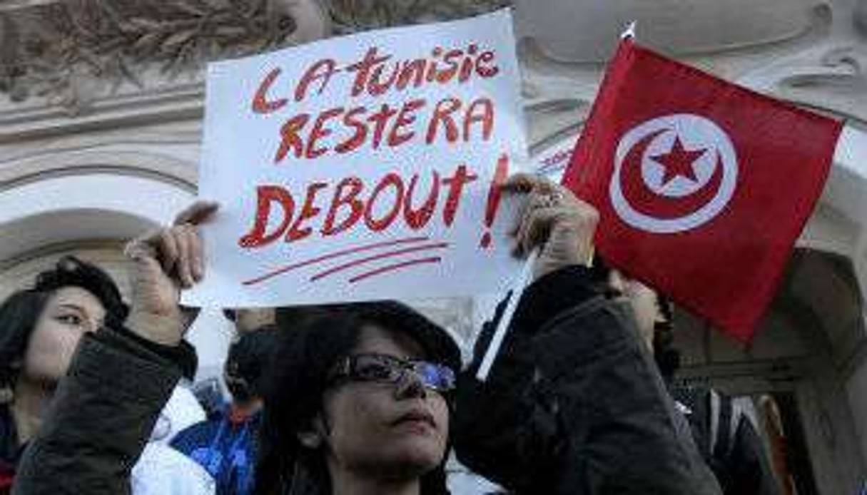 Rassemblement à Tunis mercredi après l’attaque meurtrière contre le Musée du Bardo. © Sofiene Hamdaoui/AFP