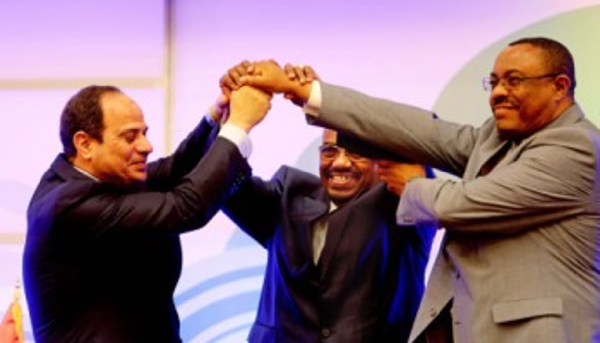 De g. à dr. : Abdel-Fattah al-Sissi, Omar el-Béchir et Hailemariam Desalegn © Abd Raouf/AP/SIPA