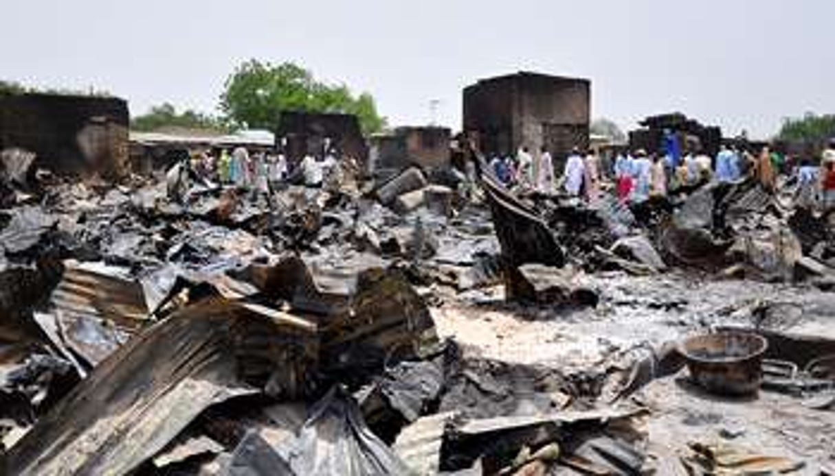 La ville nigériane de Gambaru, réduite en cendres par les islamistes en mai 2014. © Jossy Ola/AP/SIPA