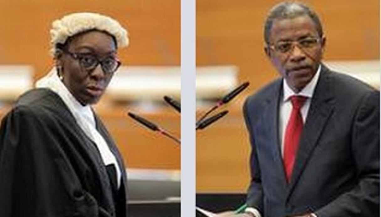 À gauche Marietta Brew Appiah-Opong, ministre de la Justice du Ghana. À dr., Ibrahima Diaby, directeur général des hydrocarbures au ministère du Pétrole et de l’Énergie. © www.itlos.org