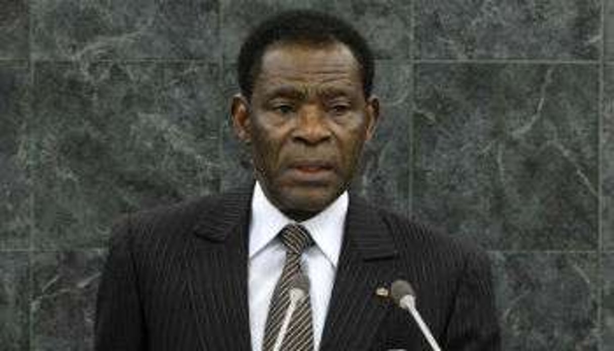 Le président Obiang Nguema. © Justin Lane/AP/SIPA
