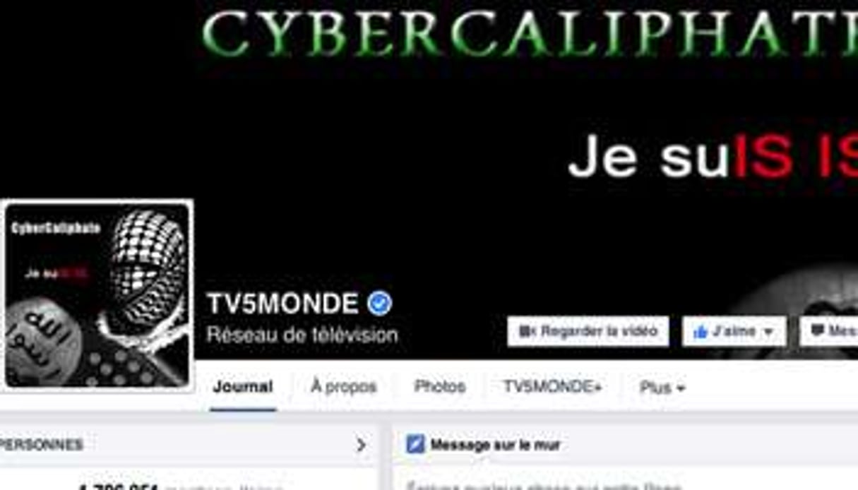 La page Facebook de TV5 Monde au moment du piratage. © Capture d’écran