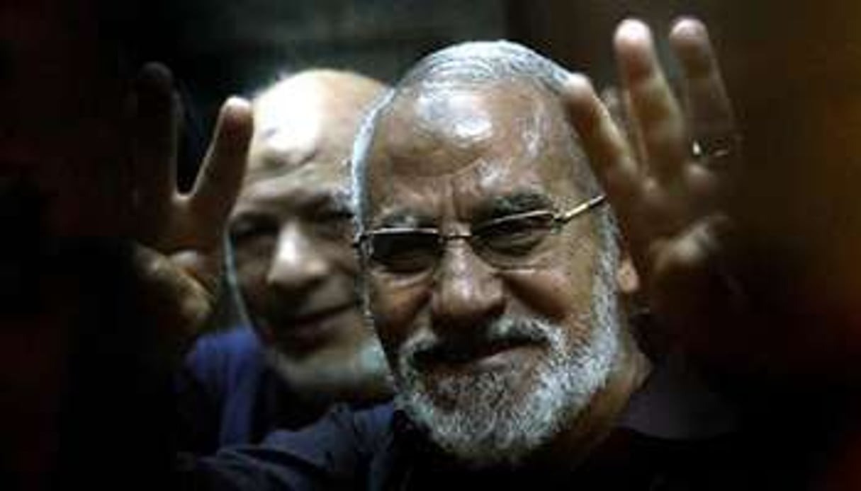 Le chef des Frères musulmans, Mohamed Badie, lors de l’un de ses procès, le 8 mai 2014. © AFP